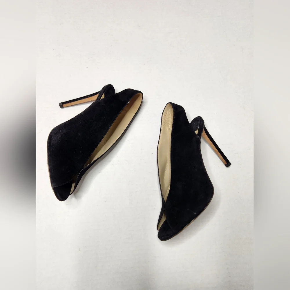 [SOLD]Jimmy Choo Size 37.5 Shar Peep Toe Slingback Pump Suede - Picture 5 of 8